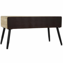 Mesa auxiliar DKD Home Decor Marrón Negro Metal Abeto 100 x 50 x 52,5