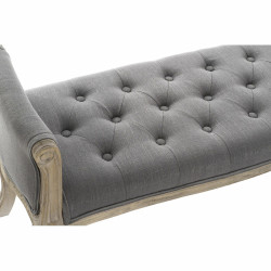 Banqueta DKD Home Decor  Natural Gris oscuro Madera de caucho Lienzo 1