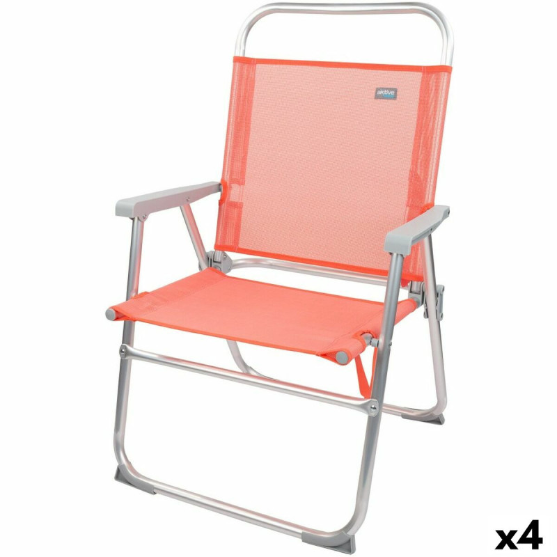 Silla Plegable Aktive Flamingo Coral 48 x 88 x 50 cm (4 Unidades) Silla Plegable Aktive Flamingo Coral 48 x 88 x 50 cm (4 Unidades)
