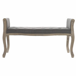 Banqueta DKD Home Decor  Natural Gris oscuro Madera de caucho Lienzo 1