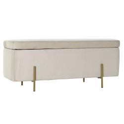 Banqueta DKD Home Decor Beige Multicolor Dorado Metal Plástico 109 x