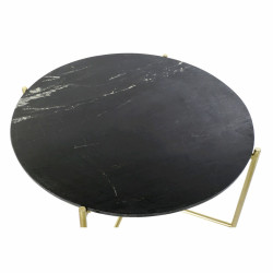 Mesa auxiliar DKD Home Decor Negro Dorado Mármol Hierro (81 x 81 x 44