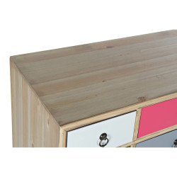 Cajonera DKD Home Decor Blanco Multicolor Natural Azul marino Gris cla