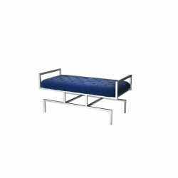 Banqueta DKD Home Decor  Azul Poliéster Acero (97 x 44 x 46 cm)