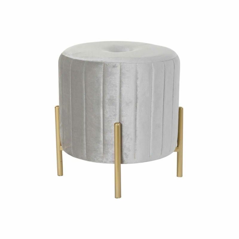 Reposapiés DKD Home Decor Gris Dorado Metal Caucho Terciopelo Velvet Reposapiés DKD Home Decor Gris Dorado Metal Caucho Terciopelo Velvet