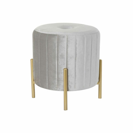 Reposapiés DKD Home Decor Gris Dorado Metal Caucho Terciopelo Velvet