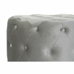 Reposapiés DKD Home Decor Gris Terciopelo Madera MDF (80 x 80 x 43 cm