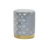 Reposapiés DKD Home Decor Azul Poliéster Metal Dorado (35 x 35 x 43