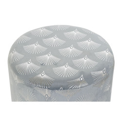 Reposapiés DKD Home Decor Azul Poliéster Metal Dorado (35 x 35 x 43