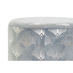 Reposapiés DKD Home Decor Azul Poliéster Metal Dorado (35 x 35 x 43
