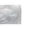 Reposapiés DKD Home Decor Azul Poliéster Metal Dorado (35 x 35 x 43