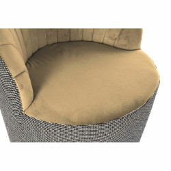 Sillón DKD Home Decor Negro Marrón Poliéster Mostaza (69 x 66 x 85