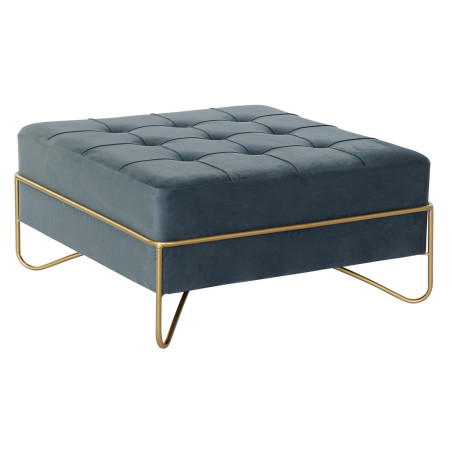 Banqueta DKD Home Decor  Espuma Azul Dorado Metal Poliéster Terciopel