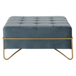 Banqueta DKD Home Decor  Espuma Azul Dorado Metal Poliéster Terciopel