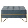 Banqueta DKD Home Decor  Espuma Azul Dorado Metal Poliéster Terciopel