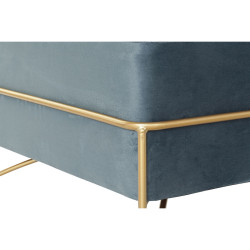 Banqueta DKD Home Decor  Espuma Azul Dorado Metal Poliéster Terciopel