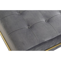 Banqueta DKD Home Decor  Espuma Gris Dorado Metal Poliéster Terciopel