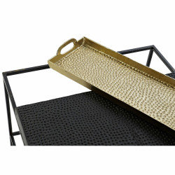 Mesa auxiliar DKD Home Decor 61 x 61 x 49 cm Negro Dorado Acero Alumin