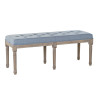 Banqueta DKD Home Decor  Azul Poliéster Lino Madera de caucho (122 x