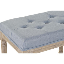 Banqueta DKD Home Decor  Azul Poliéster Lino Madera de caucho (122 x
