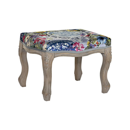 Banqueta DKD Home Decor  Abeto Poliéster Multicolor (58 x 47,5 x 41 c