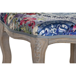 Banqueta DKD Home Decor  Abeto Poliéster Multicolor (58 x 47,5 x 41 c