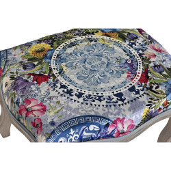 Banqueta DKD Home Decor  Abeto Poliéster Multicolor (58 x 47,5 x 41 c