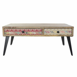 Mesa auxiliar DKD Home Decor 110 x 70 x 46 cm Negro Metal Marrón Mult