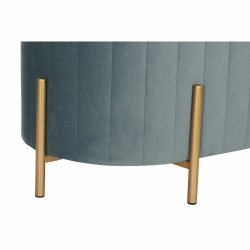 Banqueta DKD Home Decor  Azul Dorado Metal Poliéster Terciopelo (123