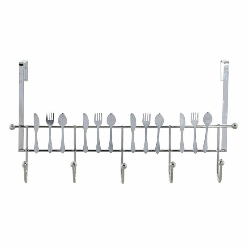 Perchero para Puertas DKD Home Decor Plateado Metal Plástico 34 x 17 Perchero para Puertas DKD Home Decor Plateado Metal Plástico 34 x 17