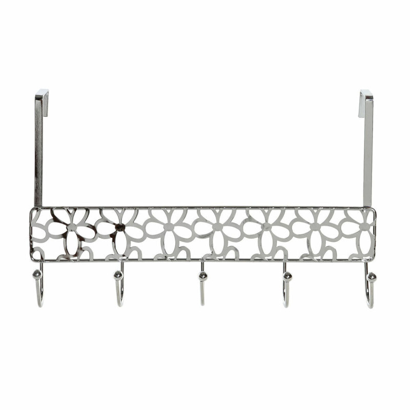 Perchero para Puertas DKD Home Decor Plateado Metal Plástico Flores 3