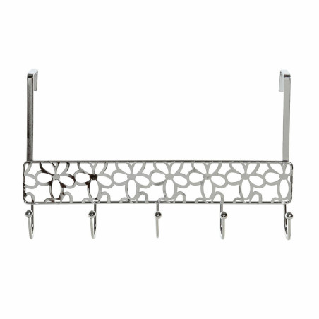 Perchero para Puertas DKD Home Decor Plateado Metal Plástico Flores 3