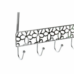 Perchero para Puertas DKD Home Decor Plateado Metal Plástico Flores 3