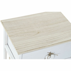 Cajonera DKD Home Decor Blanco Natural Mimbre Madera de Paulonia 40 x