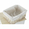 Cajonera DKD Home Decor Blanco Natural Mimbre Madera de Paulonia 40 x