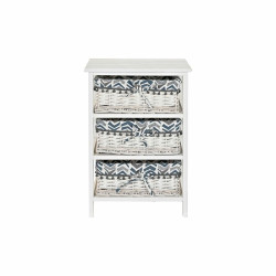 Cajonera DKD Home Decor Azul Blanco Mimbre Madera de Paulonia 40 x 29
