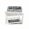 Cajonera DKD Home Decor Azul Blanco Mimbre Madera de Paulonia 40 x 29