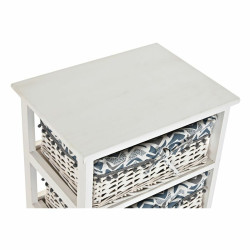 Cajonera DKD Home Decor Azul Blanco Mimbre Madera de Paulonia 40 x 29