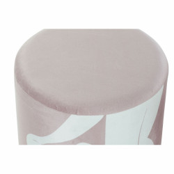 Reposapiés DKD Home Decor Scandi Dorado Blanco Rosa claro 30 x 30 x 3
