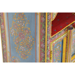 Mesita de Noche DKD Home Decor Rojo Multicolor Madera de mango Madera