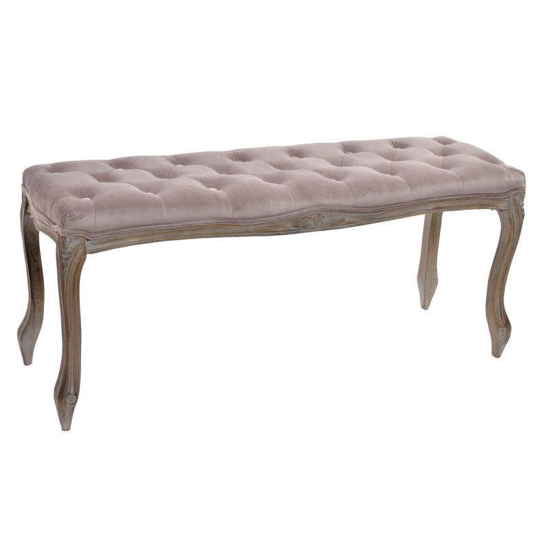 Banqueta DKD Home Decor Rosa Natural Rosa claro Poliéster Madera Made