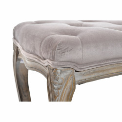 Banqueta DKD Home Decor Rosa Natural Rosa claro Poliéster Madera Made