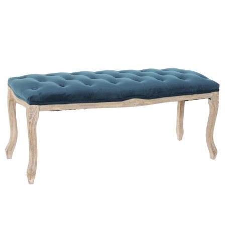 Banqueta DKD Home Decor Poliéster Terciopelo Madera de caucho Verde (