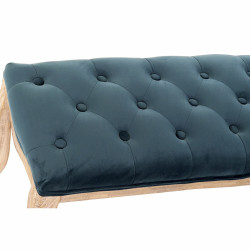 Banqueta DKD Home Decor Poliéster Terciopelo Madera de caucho Verde (