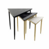 Juego de 3 Mesitas DKD Home Decor Blanco Negro Verde Dorado 68 x 46,5