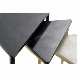 Juego de 3 Mesitas DKD Home Decor Blanco Negro Verde Dorado 68 x 46,5