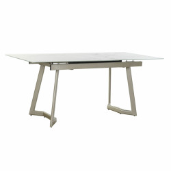 Mesa de Comedor DKD Home Decor Cristal Dorado Metal Blanco (140 x 80 x