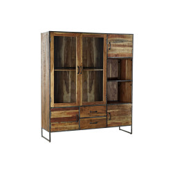Vitrina DKD Home Decor Metal Cristal Acacia Madera Reciclada 140 x 40