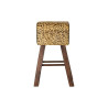 Taburete DKD Home Decor Negro Madera Marrón Piel (43 x 35 x 75 cm)
