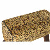 Reposapiés DKD Home Decor Negro Madera Marrón Piel Leopardo (67 x 30